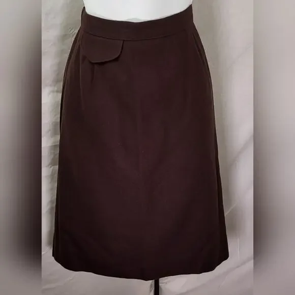 Vintage Talbots Brown 100% Wool Blazer and Short Skirt Suit Set – Size 8 - Picture 5 of 14